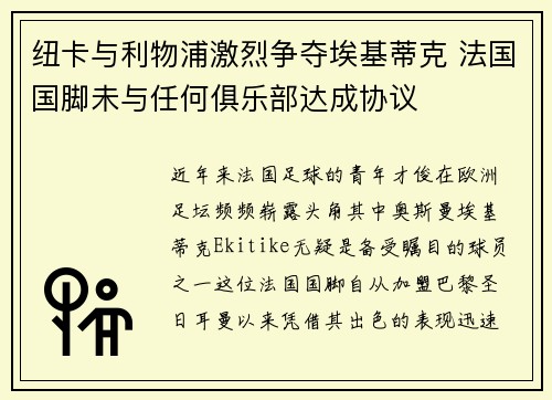纽卡与利物浦激烈争夺埃基蒂克 法国国脚未与任何俱乐部达成协议